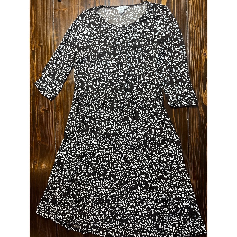 Christopher & Banks Blouse Skirt Size Medium Brown White Floral 2 piece outfit